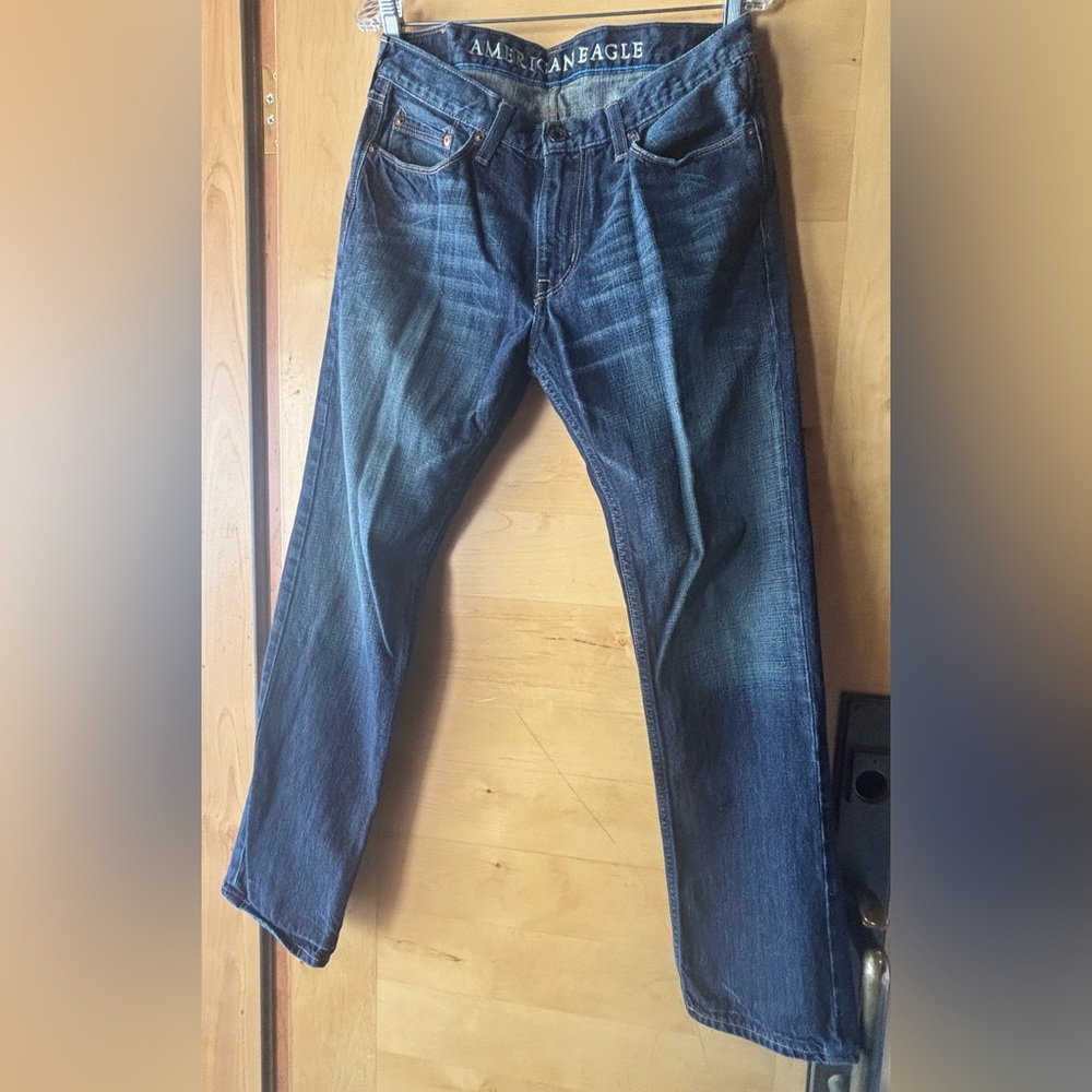 Vintage American Eagle Outfitters Men’s Blue Jeans Slim Straight Size 32/32
